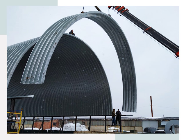 Полукруглые ангары в Урае